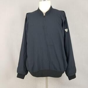 Zero Restriction Pullover Mens Large Black Golf Windshirt Quarter Zip Made USA